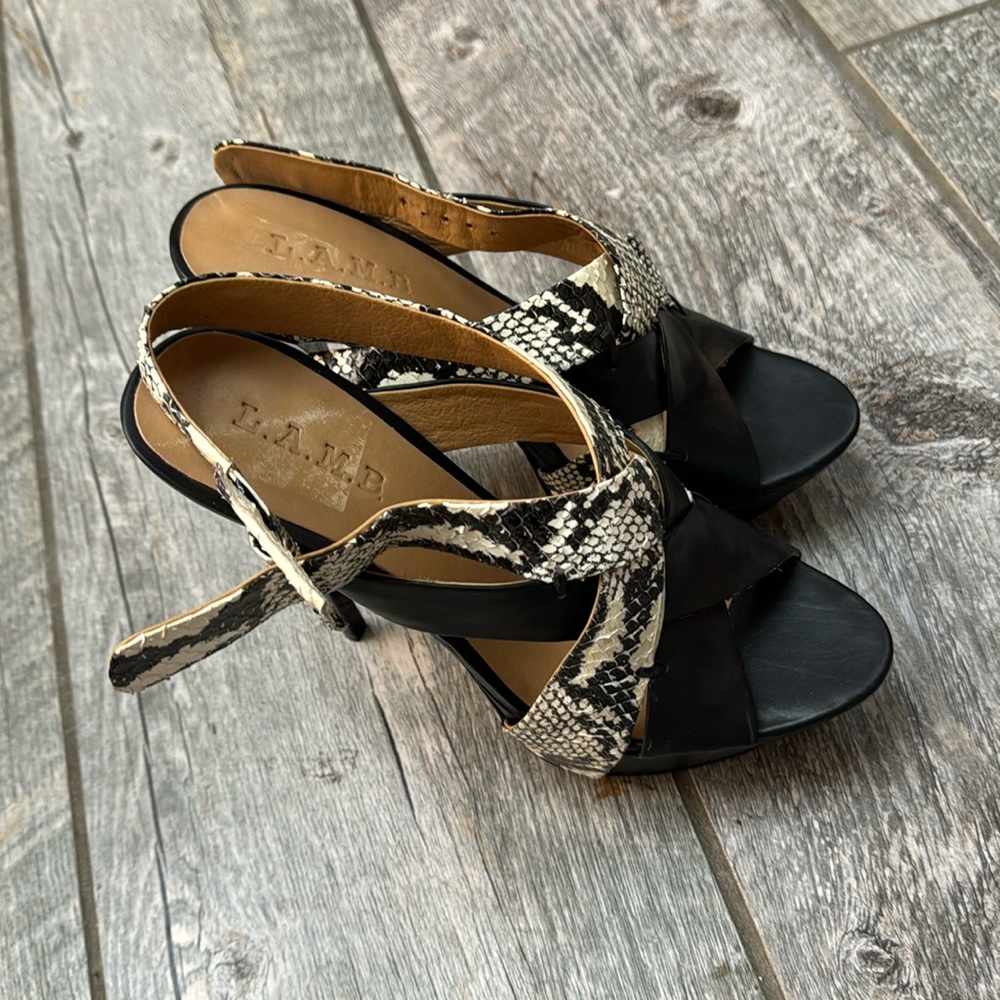 L.A.M.B Python Slingback Platform Stiletto 8 - image 1